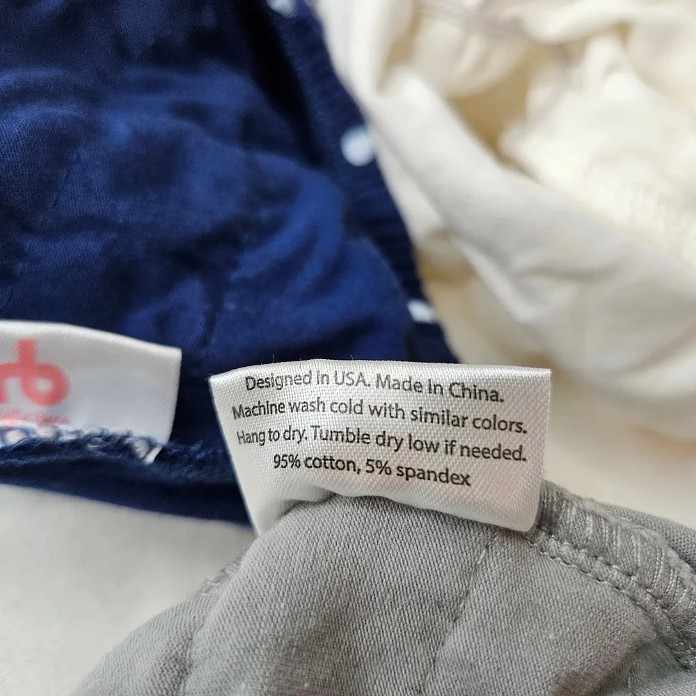 RuffleButts Baby Girls Diaper Cover‎ Bloomers 3 Pack Navy Polka Dot Grey Cream
